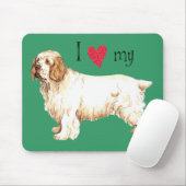 Ik hou van mijn Clumber Spaniel Muismat (Met muis)