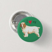 Ik hou van mijn Clumber Spaniel Ronde Button 3,2 Cm (Voorkant /achterkant)