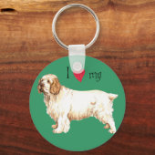 Ik hou van mijn Clumber Spaniel Sleutelhanger (Voorkant)