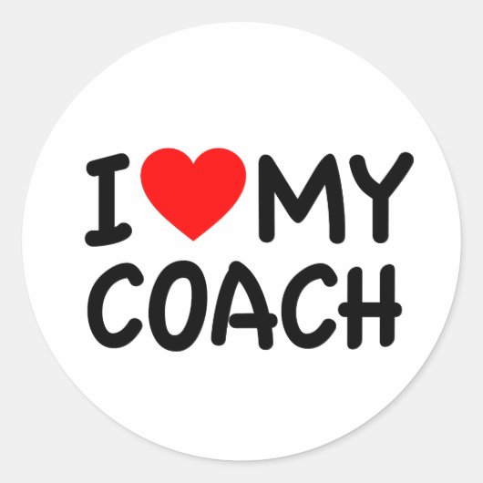 Ik hou van mijn coach ronde sticker (Voorkant)