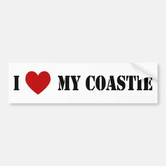 Ik hou van mijn Coastie Bumpersticker (Voorkant)