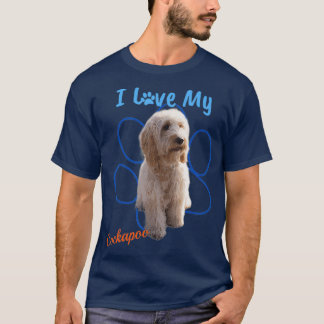 Ik hou van mijn Cockapoo Best Hondenliefhebber Paw T-shirt