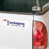 Ik hou van mijn Cockapoo (Mannelijke hond) Bumpersticker (Op Truck)