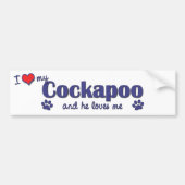 Ik hou van mijn Cockapoo (Mannelijke hond) Bumpersticker (Voorkant)