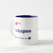 Ik hou van mijn Cockapoo (Vrouw Dog) Tweekleurige Koffiemok (Voorkant links)