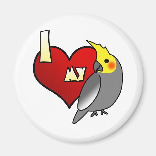 Ik hou van mijn Cockatiel Magneet (Voorkant)