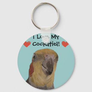 Ik hou van mijn Cockatiel! vogel Sleutelhanger