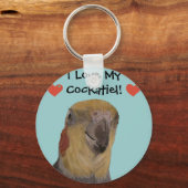 Ik hou van mijn Cockatiel! Vogel Sleutelhanger (Voorkant)