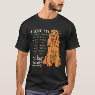 Ik hou van mijn Cocker Spaniel Dog mam Pap Funny C T-shirt