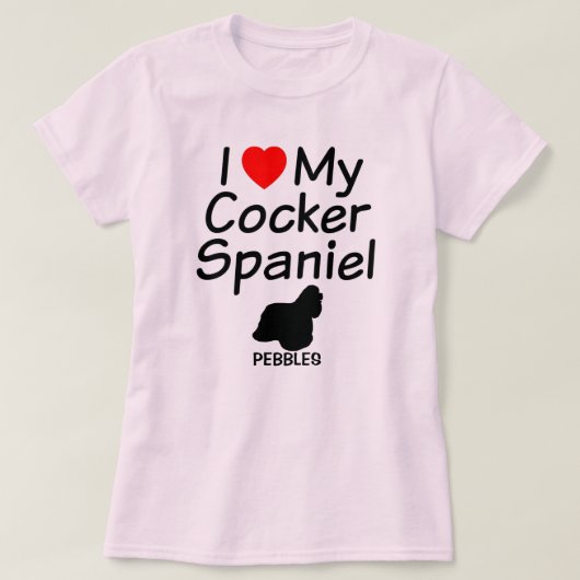 Ik hou van mijn Cocker Spaniel Dog T-shirt (Design voorkant)