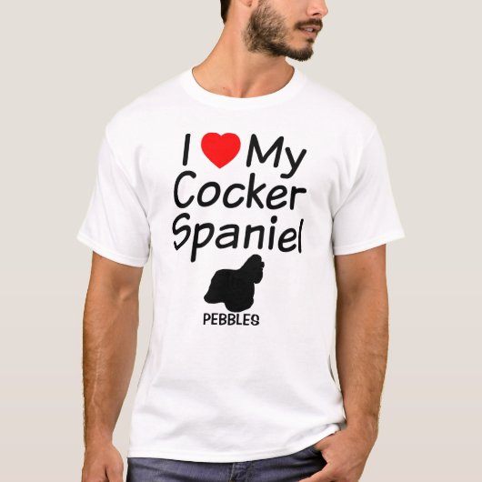 Ik hou van mijn Cocker Spaniel Dog T-shirt (Voorkant)