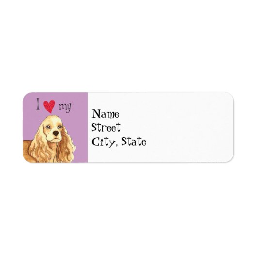 Ik hou van mijn Cocker Spaniel Etiket (Voorkant)