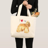 Ik hou van mijn Cocker Spaniel Grote Tote Bag (Voorkant (product))