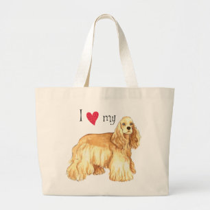 Ik hou van mijn Cocker Spaniel Grote Tote Bag
