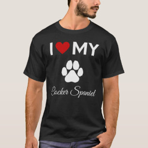 Ik hou van mijn Cocker Spaniel hond aangepaste tek T-shirt