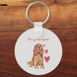 Ik hou van mijn Cocker Spaniel hond gepersonalisee Sleutelhanger