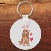 Ik hou van mijn Cocker Spaniel hond gepersonalisee Sleutelhanger (Voorkant)
