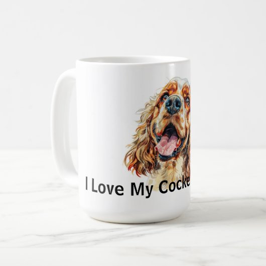 Ik hou van mijn Cocker Spaniel Koffiemok (Voorkant links)