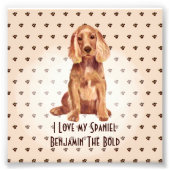 Ik hou van mijn Cocker Spaniel Name Custom Cartoon Foto Afdruk (Voorkant)