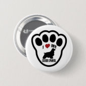 Ik hou van mijn Cocker Spaniel Paw Print Ronde Button 5,7 Cm (Voorkant /achterkant)