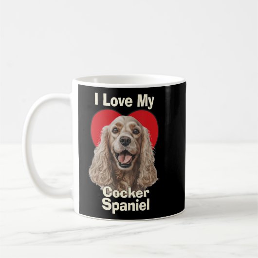 Ik hou van mijn Cocker Spaniel Puppy Dog Koffiemok (Links)