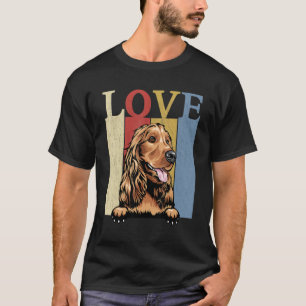 Ik hou van mijn Cocker Spaniel  Retro Dog mama pap T-shirt
