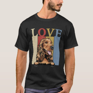 Ik hou van mijn Cocker Spaniel Retro Dog mama pap T-shirt