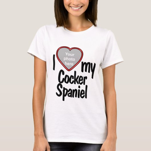 Ik hou van mijn Cocker Spaniel Schattige Red Heart T-shirt (Voorkant)