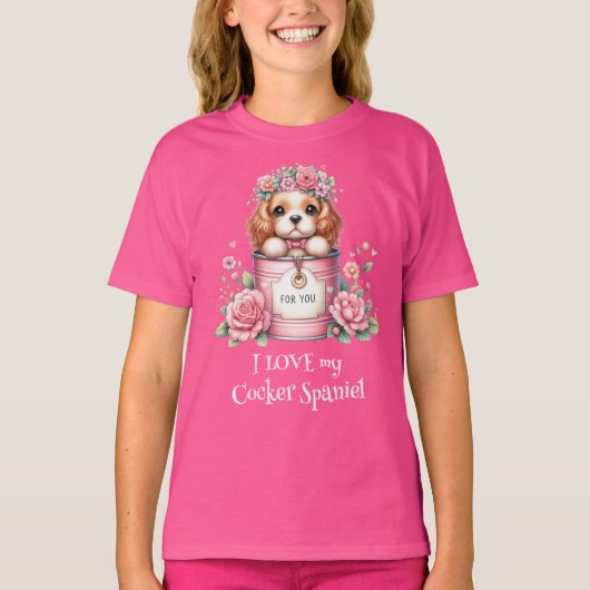 Ik hou van mijn Cocker Spaniel T-shirt (Voorkant)