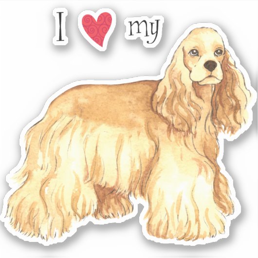 Ik hou van mijn Cocker Spaniel Vinyl Sticker (Voorkant)
