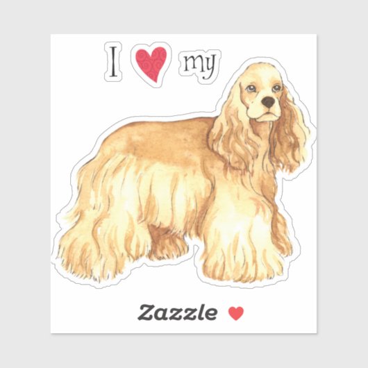 Ik hou van mijn Cocker Spaniel Vinyl Sticker (Vel)
