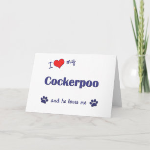 Ik hou van mijn Cockerpoo (Mannelijke hond) Kaart