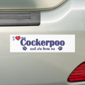 Ik hou van mijn Cockerpoo (Vrouw Dog) Bumpersticker (Op auto)