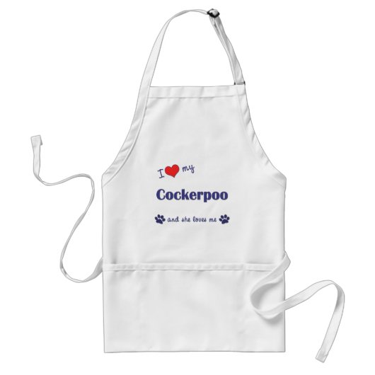 Ik hou van mijn Cockerpoo (Vrouw Dog) Standaard Schort (Voorkant)