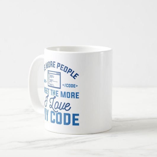Ik hou van mijn code koffiemok (Voorkant links)