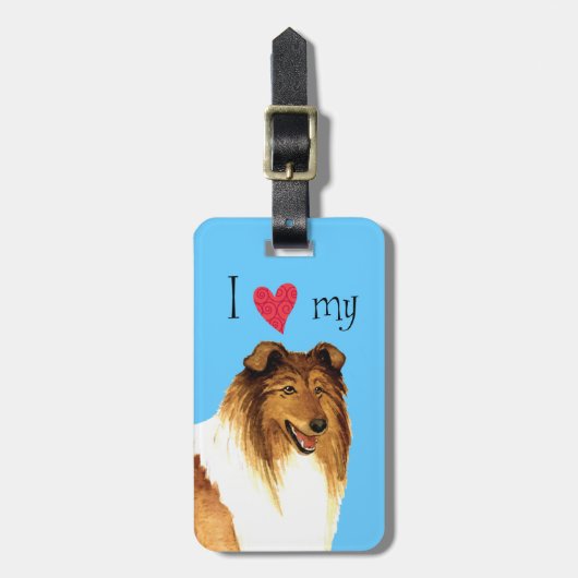 Ik hou van mijn Collie Bagagelabel (Voorkant verticaal)