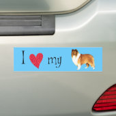 Ik hou van mijn Collie Bumpersticker (Op auto)
