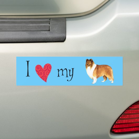Ik hou van mijn Collie Bumpersticker (Op auto)