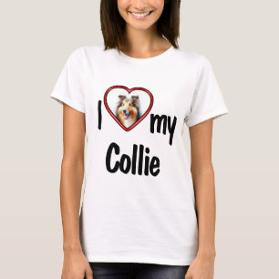 Ik hou van mijn Collie Mooie Rode Hart Fotolijst T-shirt