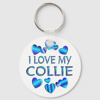 Ik hou van mijn collie sleutelhanger