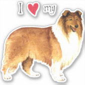Ik hou van mijn Collie Vinyl Sticker (Voorkant)