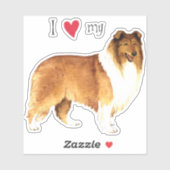 Ik hou van mijn Collie Vinyl Sticker (Vel)