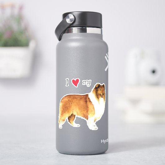 Ik hou van mijn Collie Vinyl Sticker (HydroFlask)