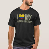 Ik hou van mijn Colombiaanse echtgenoot Colombiaan T-shirt (Voorkant)