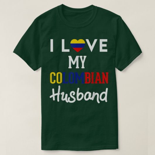 Ik hou van mijn Colombiaanse echtgenoot Pride Colo T-shirt (Design voorkant)
