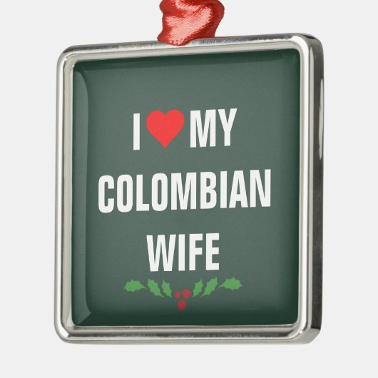 Ik hou van mijn Colombiaanse vrouw, Kerstmis, Metalen Ornament (Links)
