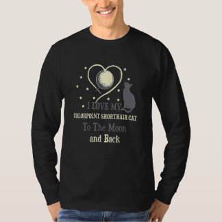 Ik hou van mijn Colorpoint Shorthair Cat aan Moon T-shirt