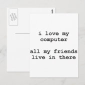 ik hou van mijn computer briefkaart (Voorkant / Achterkant)
