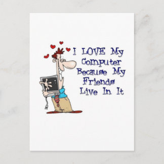 Ik hou van mijn computer briefkaart