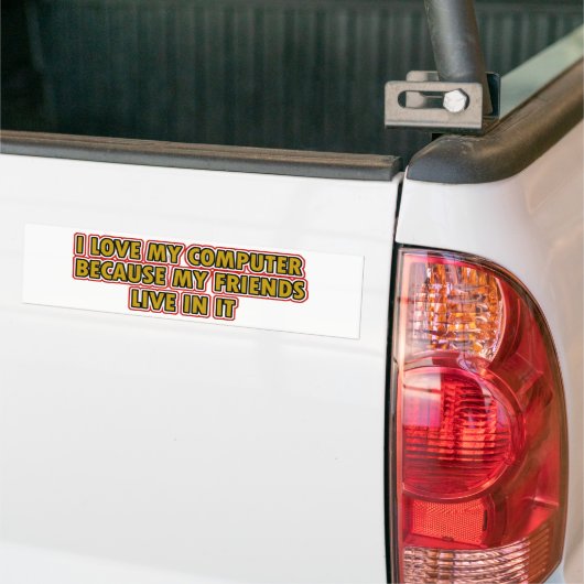 Ik hou van mijn computer bumpersticker (Op Truck)